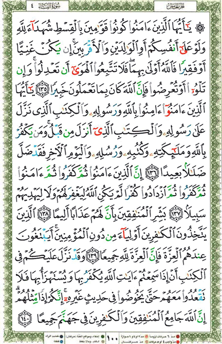 Quran page 100 — Surah An-Nisa (النساء) — Holy Quran Al-Karim