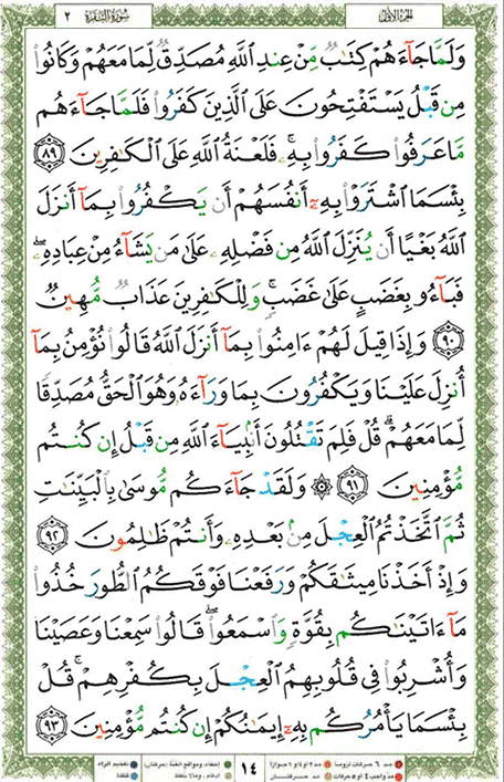 Quran page 14 — Surah Al-Baqara (البقرة) — Holy Quran Al-Karim