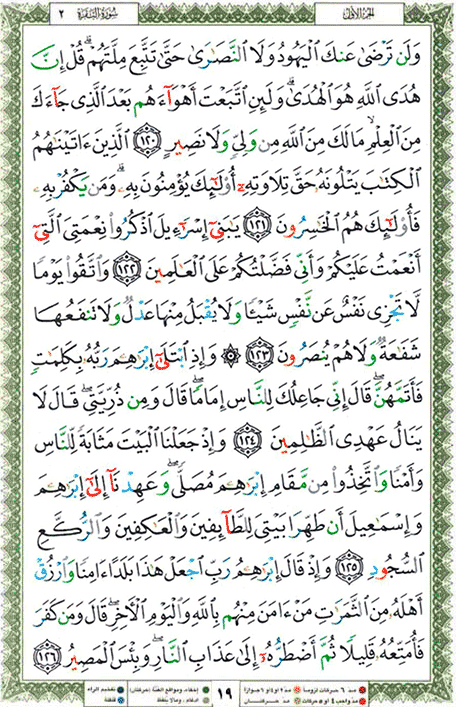 Quran page 19 — Surah Al-Baqara (البقرة) — Holy Quran Al-Karim
