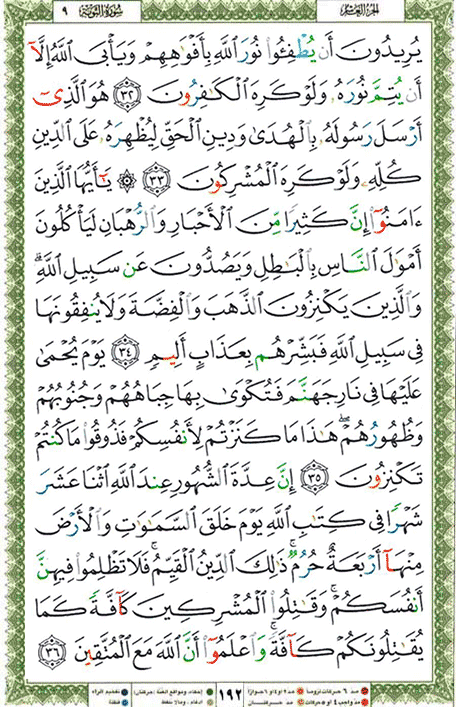 Quran page 192 — Surah At-Tawba (التوبة) — Holy Quran Al-Karim