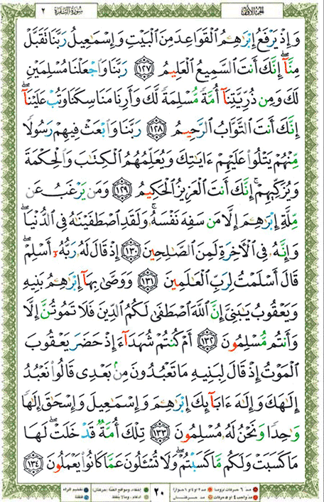 Quran page 20 — Surah Al-Baqara (البقرة) — Holy Quran Al-Karim