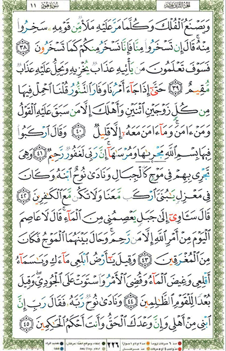 Quran page 226 — Surah Hud (هود) — Holy Quran Al-Karim