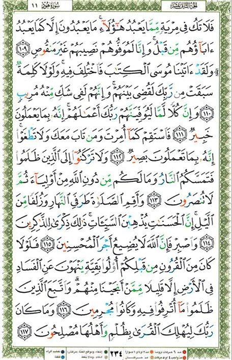 Quran page 234 — Surah Hud (هود) — Holy Quran Al-Karim