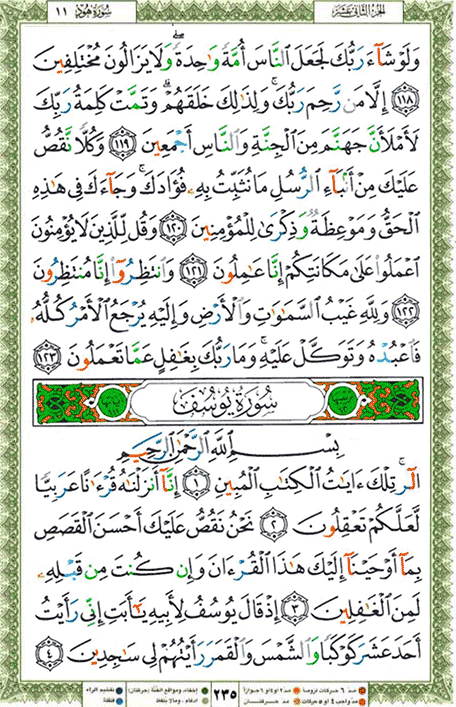 Quran page 235 — Surah Yusuf (يوسف) — Holy Quran Al-Karim