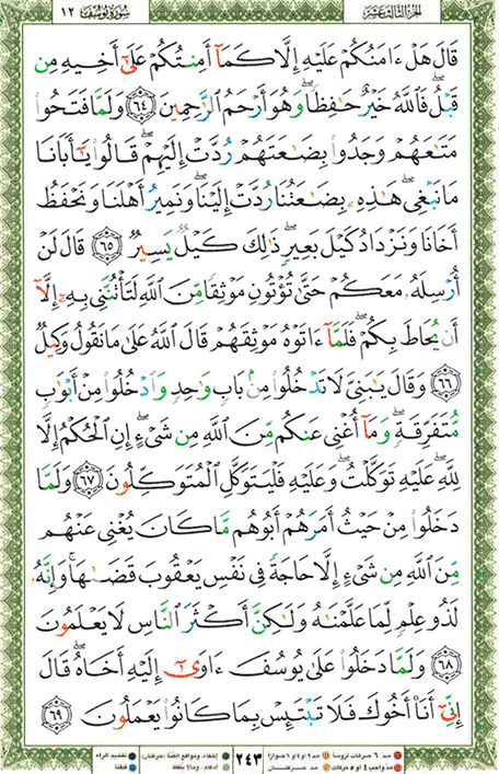 Quran page 243 — Surah Yusuf (يوسف) — Holy Quran Al-Karim