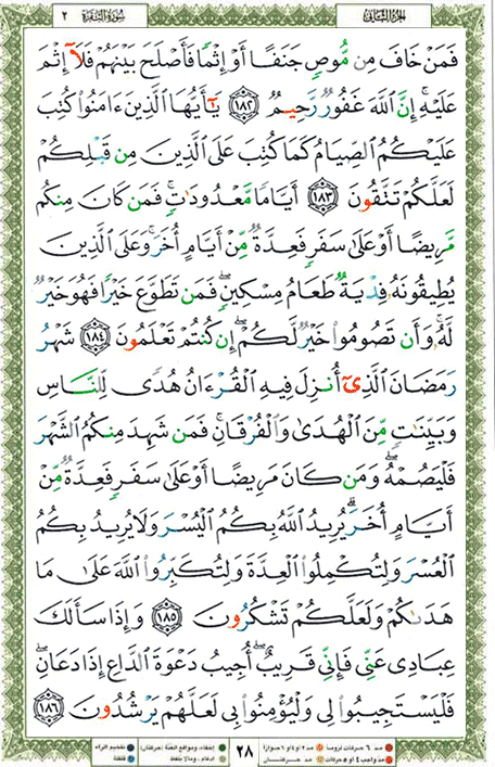 Quran page 28 — Surah Al-Baqara (البقرة) — Holy Quran Al-Karim
