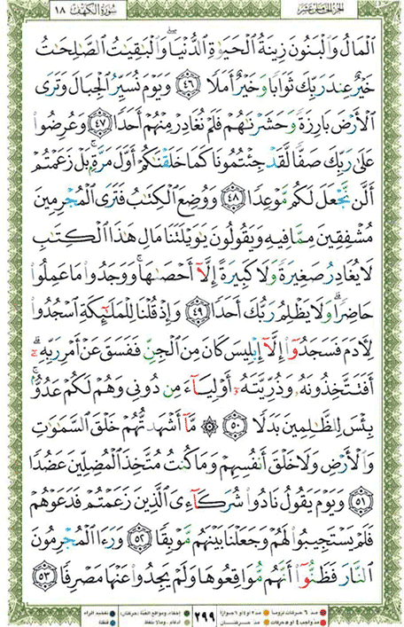 Quran page 299 — Surah Al-Kahf (الكهف) — Holy Quran Al-Karim