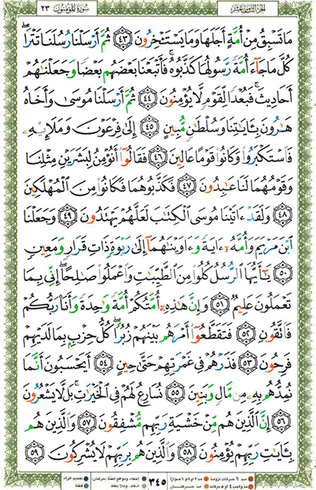 Quran page 345 — Surah Al-Mu'minun (المؤمنون) — Holy Quran Al-Karim