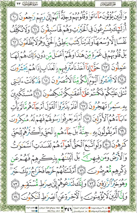 Quran page 346 — Surah Al-Mu'minun (المؤمنون) — Holy Quran Al-Karim