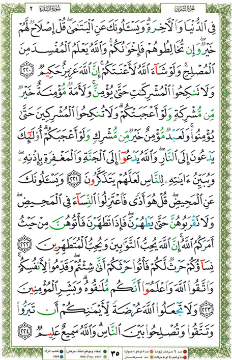 Quran page 35 — Surah Al-Baqara (البقرة) — Holy Quran Al-Karim
