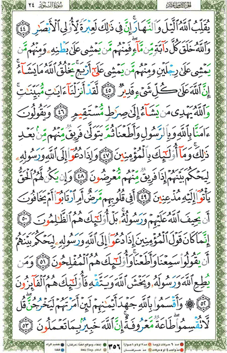 Quran page 356 — Surah An-Nur (النور) — Holy Quran Al-Karim
