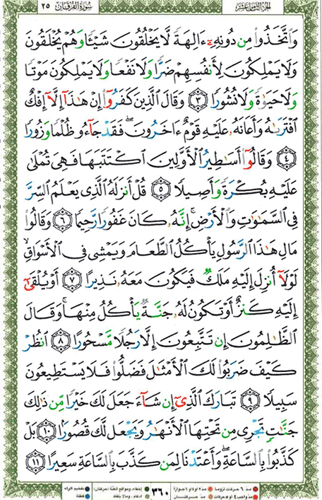 Quran page 360 — Surah Al-Furqan (الفرقان) — Holy Quran Al-Karim
