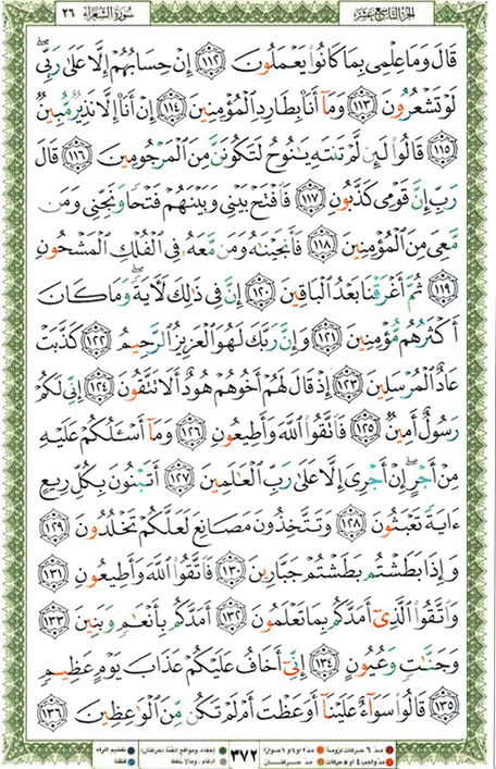 Quran page 372 — Surah Ash-Shu'ara (الشعراء) — Holy Quran Al-Karim