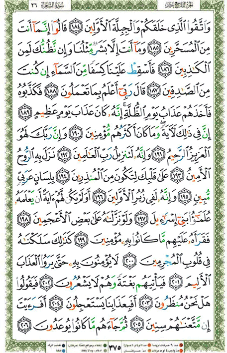 Quran page 375 — Surah Ash-Shu'ara (الشعراء) — Holy Quran Al-Karim