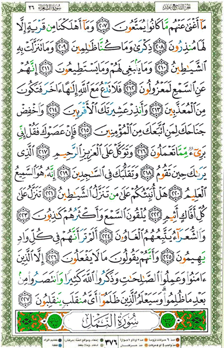 Quran page 376 — Surah Ash-Shu'ara (الشعراء) — Holy Quran Al-Karim