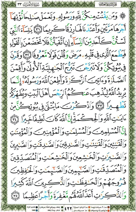 Quran page 422 — Surah Al-Ahzab (الأحزاب) — Holy Quran Al-Karim
