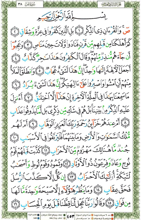 Quran page 453 — Surah Sad (ص) — Holy Quran Al-Karim