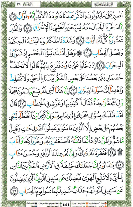Quran page 454 — Surah Sad (ص) — Holy Quran Al-Karim