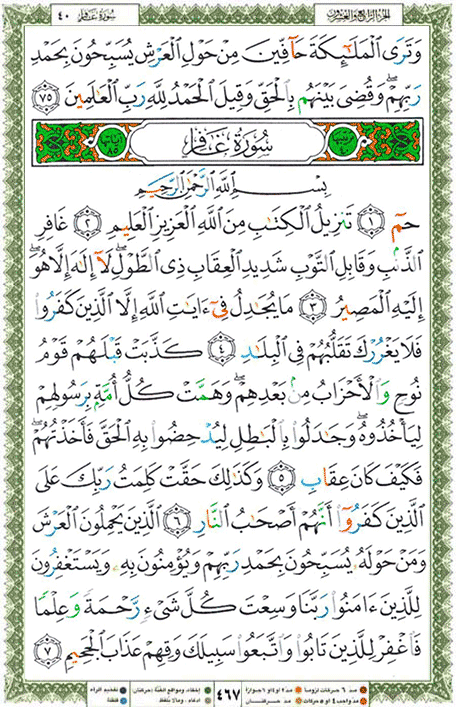 Quran page 467 — Surah Ghafir (غافر) — Holy Quran Al-Karim