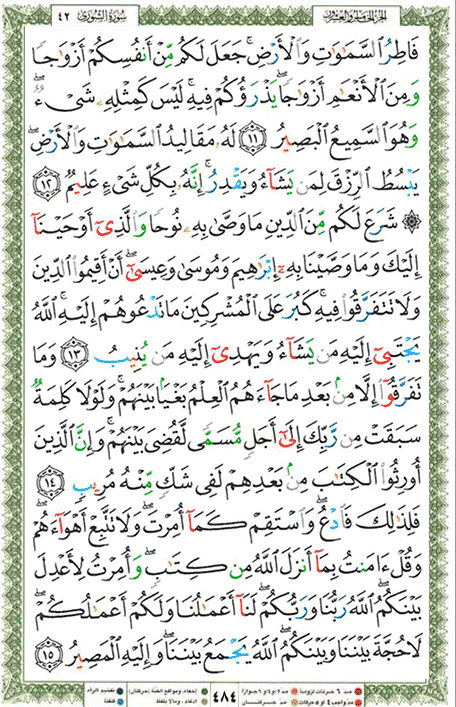 Quran page 484 — Surah Ash-Shura (الشورى) — Holy Quran Al-Karim