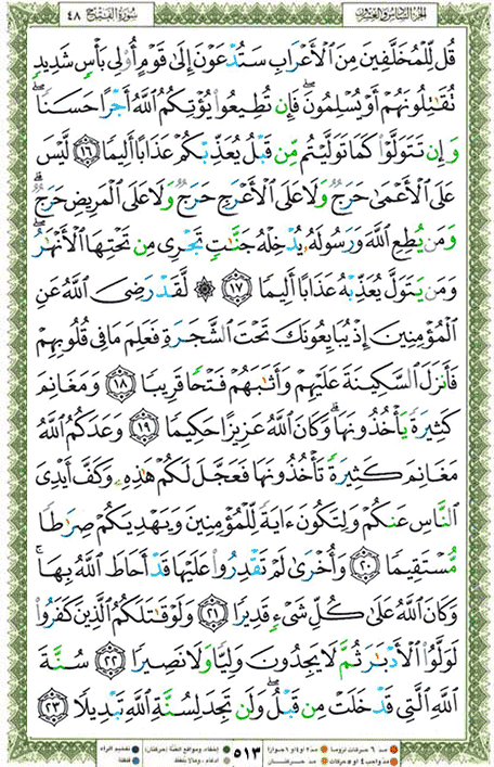 Quran page 513 — Surah Al-Fath (الفتح) — Holy Quran Al-Karim