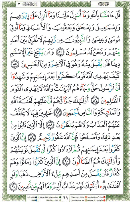 Quran page 61 — Surah Al-Imran (آل عمران) — Holy Quran Al-Karim