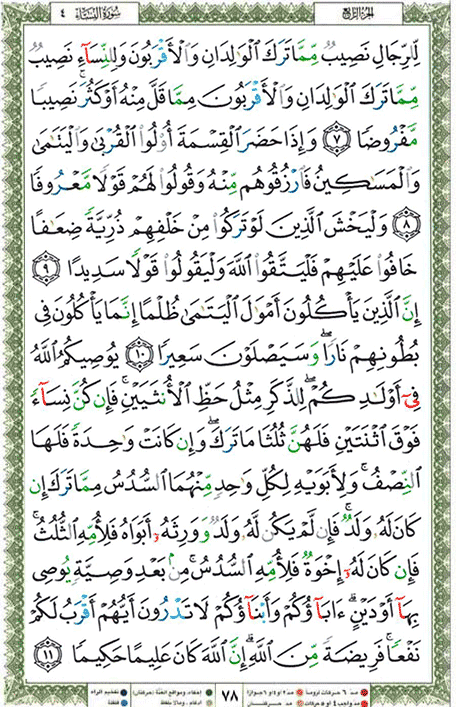 Quran page 78 — Surah An-Nisa (النساء) — Holy Quran Al-Karim