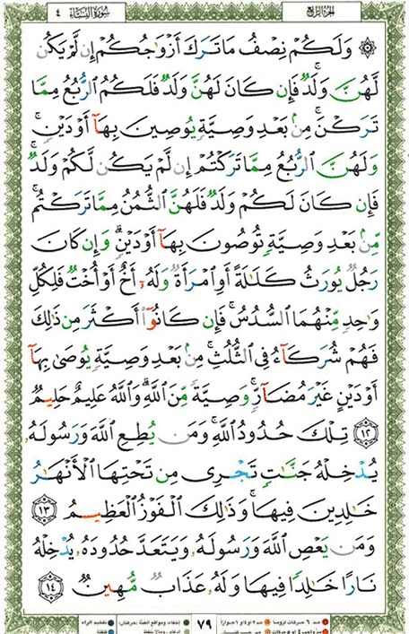 Quran page 79 — Surah An-Nisa (النساء) — Holy Quran Al-Karim