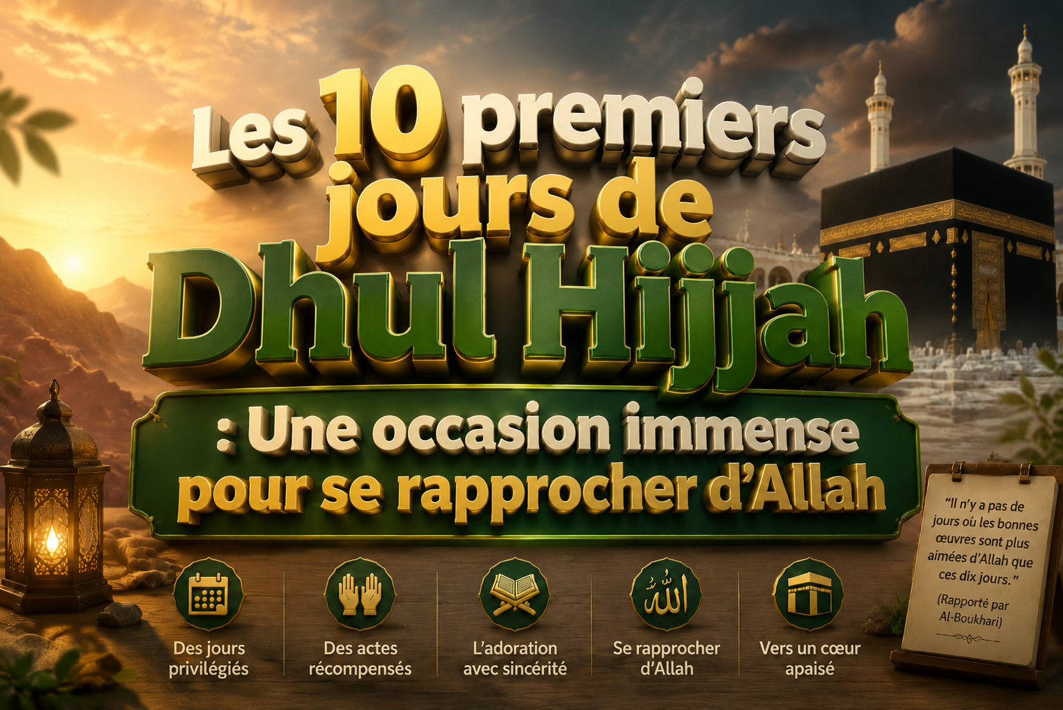 Les 10 premiers jours de Dhul Hijjah : une occasion immense pour se rapprocher d’Allah